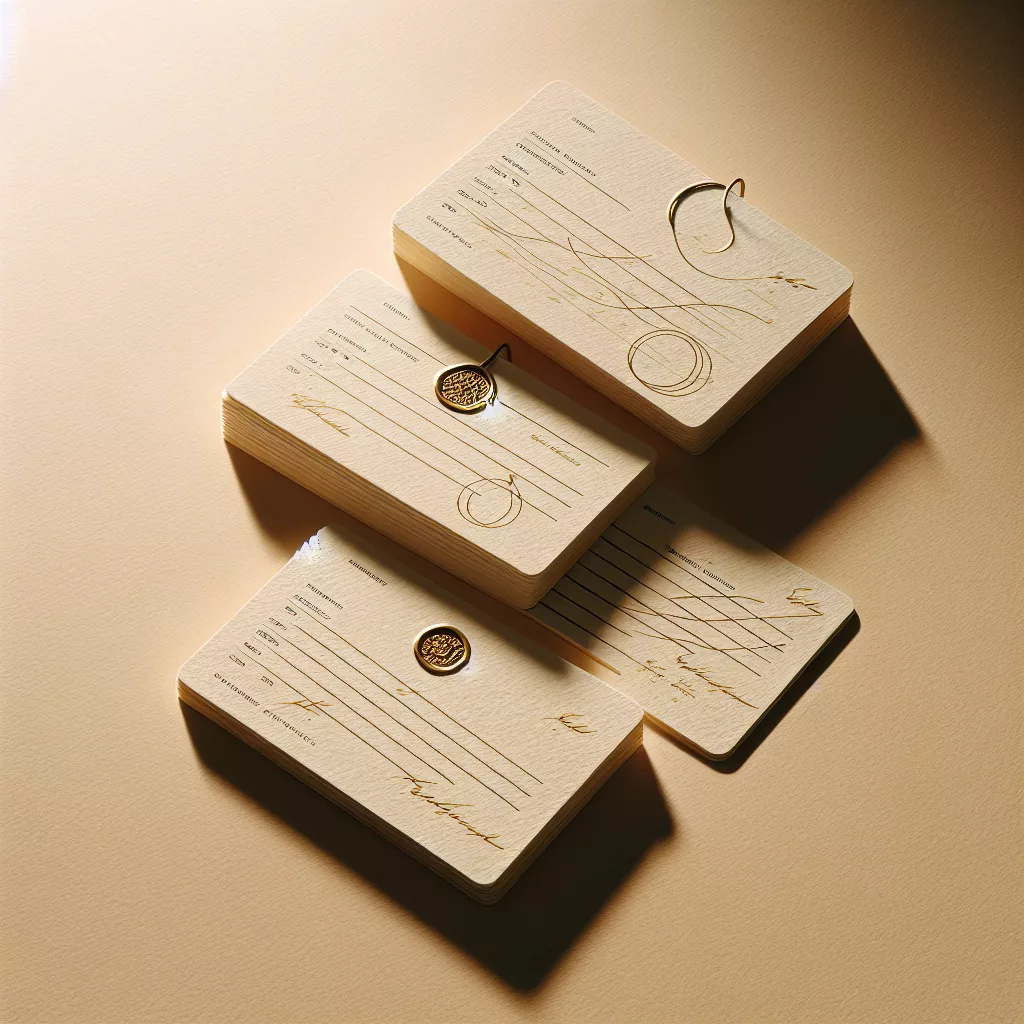 Karteikarten mit goldenen Wachssiegeln — organisierte Metadaten