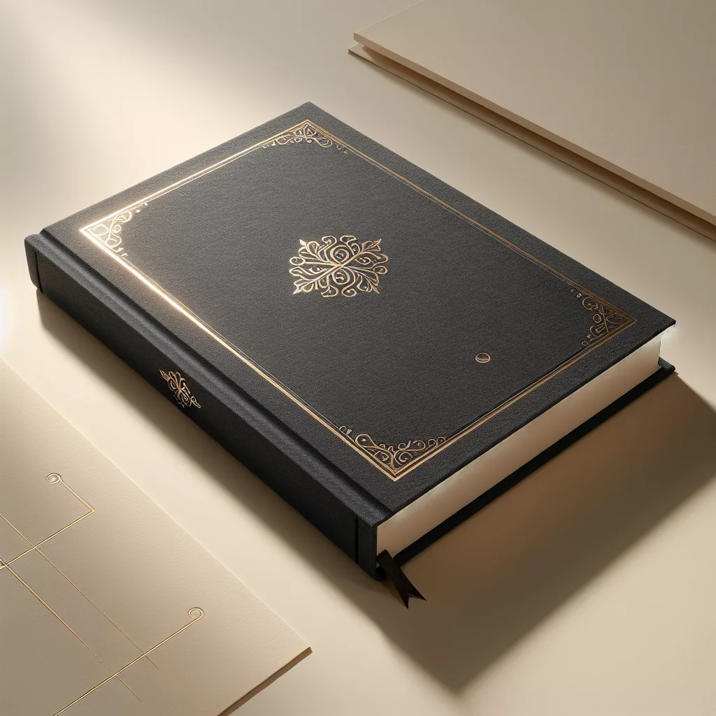 Elegantes Hardcover-Buch mit goldenen Ornamenten — das komplette KDP-Buchpaket